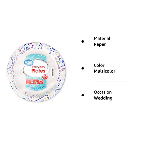 Great Value Value 8 5/8"" Heavy Duty Premium Party Paper Plates, 100 ct - Image 4